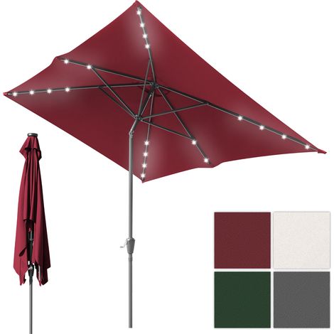 SWANEW 210 x 140 cm ombrelloni da balcone ombrellone rettangolare inclinabile regolabile in altezza con manovella in ferro,Rosso (1/5)