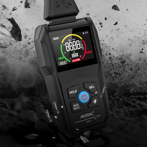 Rilevatore portatile di radiazioni elettromagnetiche, ideale per laboratori domestici e ospedali, misuratore multifunzionale di temperatura e umidità con display digitale a colori per la radioattività (1/5)
