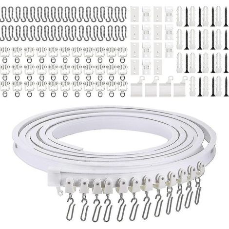 Bendable Ceiling Mount Curved Curtain Track Flexible Ceiling Curtain Rod 5 Meters (1/5)