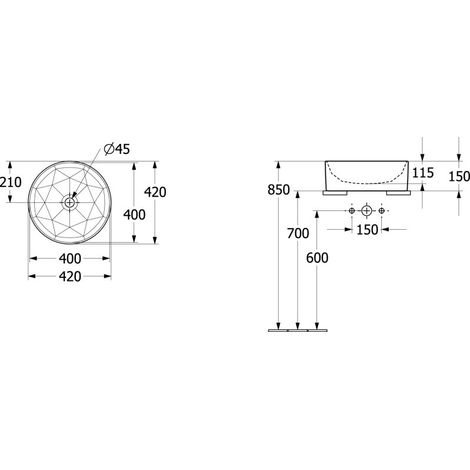Villeroy & Boch 5A5640R7 lavabo à poser Octagon 5A5640