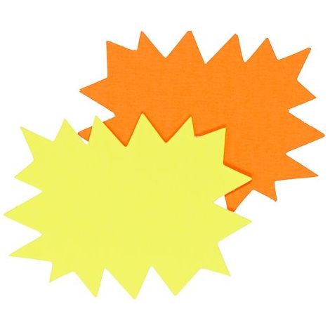 Etiquettes carton forme éclatée jaune/orange 160 x 120 mm Apli - Boîte de 50 (1/4)