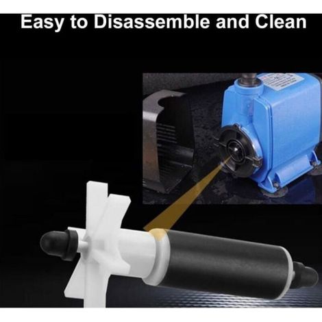 Turbine de rechange pour pompe à eau, rotor de rechange pour filtre d'aquarium, turbine de rechange pour pompe de bassin - Noir (1/5)