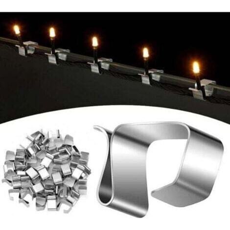50 Regenrinnenhaken für Weihnachtsbeleuchtung, dekorative Weihnachtslichterclips, Befestigungszubehör für Urlaubslichter
