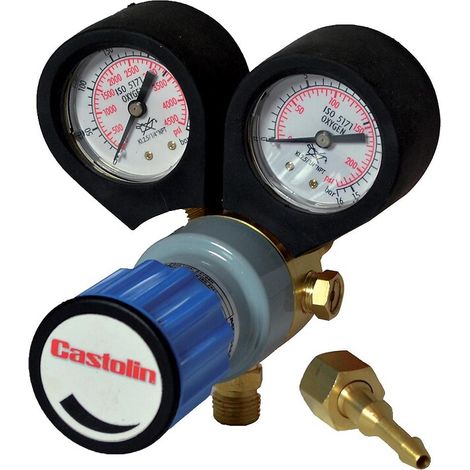 Castolin – Détendeur oxygène TYPHOON – Pression nominale 3 bar – Corps en laiton robuste – Manomètre haute précision – Compatible bouteilles standards
