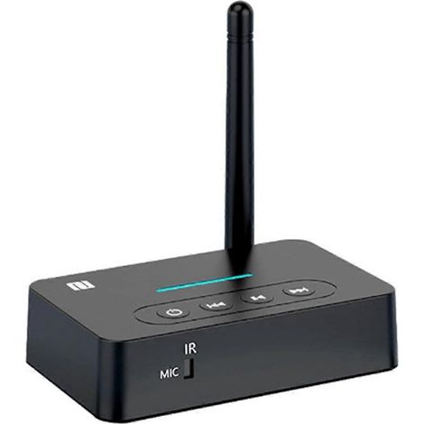 Bluetooth 5.1 Audioadapter mit NFC, AUX-Anschluss, 3,5-mm-Mikrofon und Fernbedienung