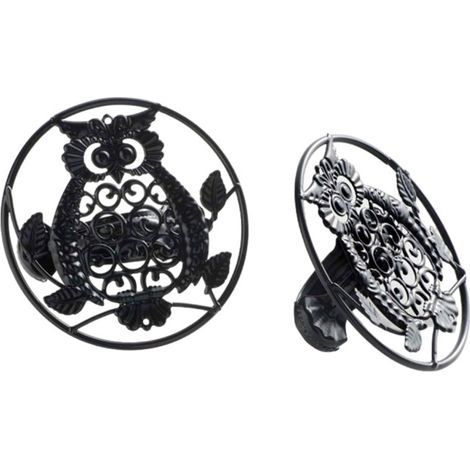 Lot de 2 Embrasses de Rideau "Gufo" 8cm Noir (1/4)