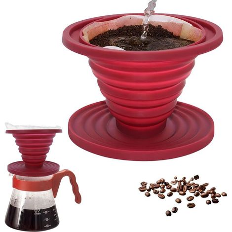 Filtro De Café - Silicona Alimentaria Plegable - Para Acampada Senderismo Oficina Hogar - 1 Unidad (1/5)