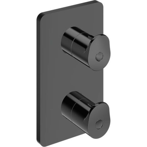 Façade externe Botte laiton 2 sorties Infinity Black PVD - CRISTINA ONDYNA BT75255P