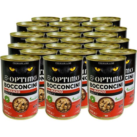OPTIMO SET 24 BOCCONCINI PER GATTO AL GUSTO DI MANZO DA 400 GR (1/4)