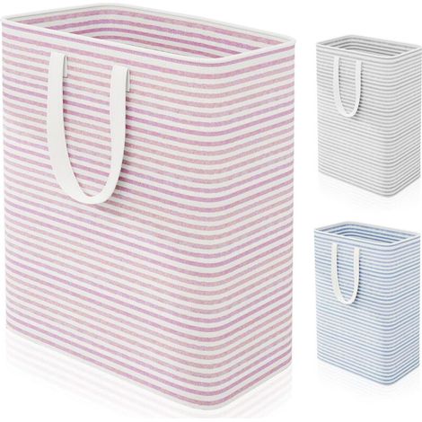 Large Foldable Laundry Basket 100L, Freestanding Waterproof Laundry Hamper, Reinforced Handles, Laundry Bin for Clothes, Towels, Toys and Blankets, Red