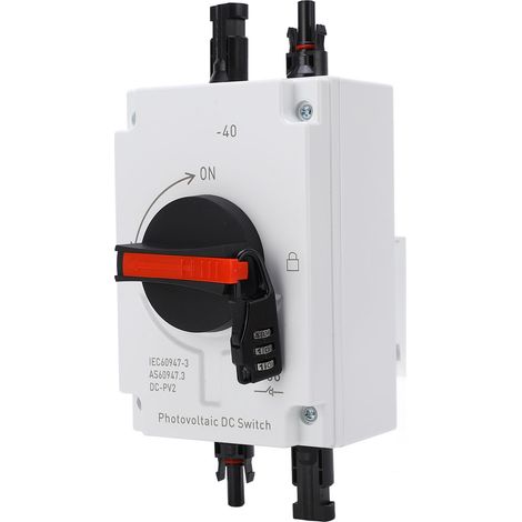 Interrupteur de coupure solaire PV 32A 4P IP66 étanche, sectionneur photovoltaïque avec verrou à mot de passe, DC1200V (1/5)