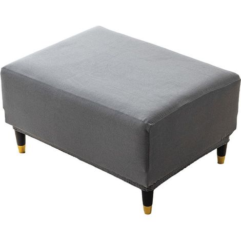 Housse de tabouret rectangulaire avec rangement, housse de reposepieds, housse de protection pour meubles de salon 9045cm (gris clair) (1/4)
