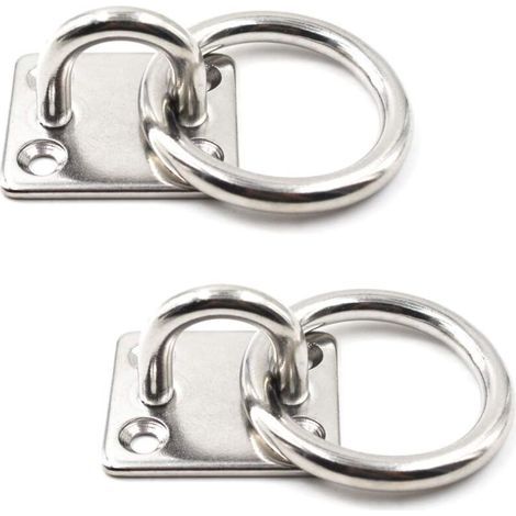 Heavy Duty Ceiling and Wall Mounted Hook, Anchor Pad, Eyelet Plate, 304 Stainless Steel, 5/16 Inch, 8 mm (2 Pack)