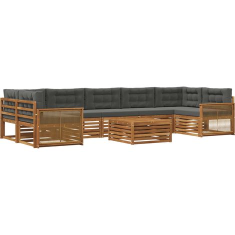 Outdoor-Sofagarnitur 8 stk. Natur und Anthrazit vidaXL (1/5)