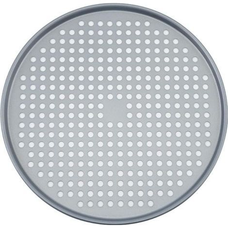 1 Backblech, Edelstahl, rund, 37 cm, hitzebeständig, für Pizza und Gebäck, für Haushaltsbacköfen (1/5)
