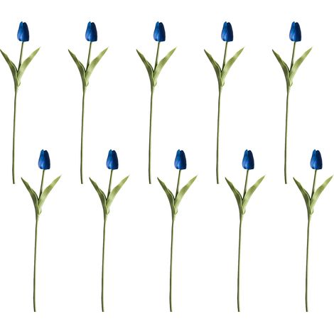 Tulipe Artificielle - 10 Pièces - Hauteur 35 Cm - Tige Flexible En Fil D'acier Recouverte De PU - Pour Décoration Intérieure Bureau Mariage - Bouquet Sans Vase (1/5)