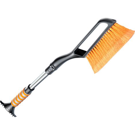 Schneebürste und Eiskratzer für die Windschutzscheibe, 2-in-1 Eiskratzer und Bürste, Winter-Autozubehör (Orange) (1/4)