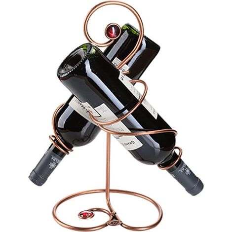 Botellero sencillo y creativo para botellas de vino, ideal para armarios, cocinas, bares, hoteles y restaurantes. 19  21  35 cm. (1/4)