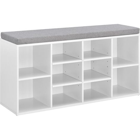 Zapatero mueble almacenaje MDF poliéster 103 cm blanco gris 030002846