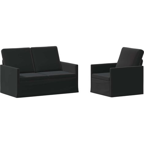 Sofa Set 2 pcs Black Velvet vidaXL (1/5)
