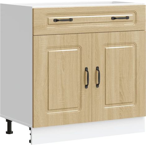 Mueble de cocina optimizado con prácticas puertas de almacenamiento 80 x 46 x 81,5 cm madera de ingeniería de roble Sonoma 020049923 (1/5)