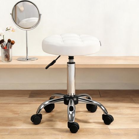 Tabouret blanco en pU Espuma Acero 35,5 x 35,5 x 63 cm (1/5)