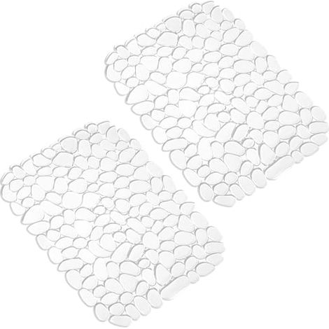 Transparente Spülbeckenmatte, 2er-Set, PVC-Spülbecken-Schutzmatten, 40 x 30 cm Spülbeckenmatte, kieselsteinförmige Spülbeckenmatte für den Boden der Küchenspüle (1/5)