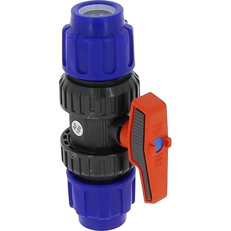 Vanne plastique 1/4 tour compression Ø20