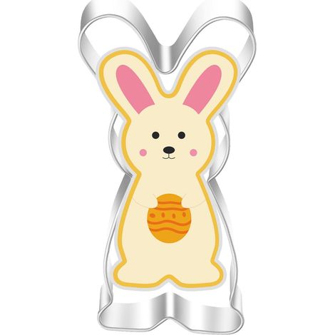 Emporte-pièce Cookie - Forme Lapin Carotte Œuf de Pâques - Acier Inoxydable - Pour Pâte à Cookies Pâte à Pancakes Pâte à Sucreries - Lot de 4 (1/5)