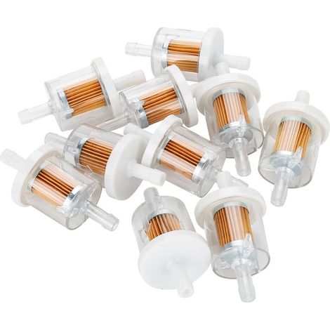10 pièces 1/4 pouces en plastique Mini petit moteur filtres à gaz de carburant pour tondeuse à gazon moto (1/5)