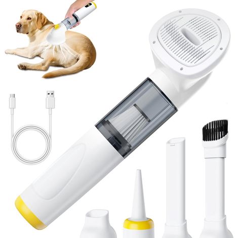 Ulisem - Aspirapolvere senza fili per animali domestici - Motore da 37000 giri/min - Autonomia della batteria di 40 minuti - Peso di soli 650 g - Adatto a cani e gatti - Contenitore della polvere t... (1/5)