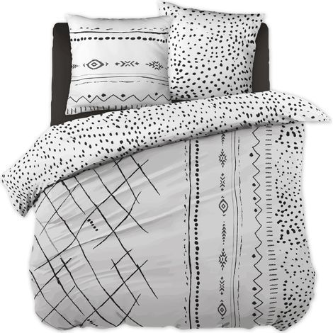 Parure de couette 100% coton 57 fils 240 x 220 cm IKAT (1/5)