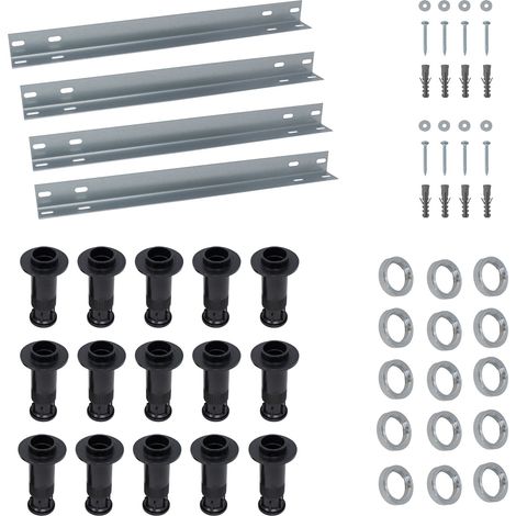 Schulte DWM-Tec Montageset für DWM-Tec Duschwanne bis 120 cm Seitenlänge, 14 Füße + 4 Montageschienen