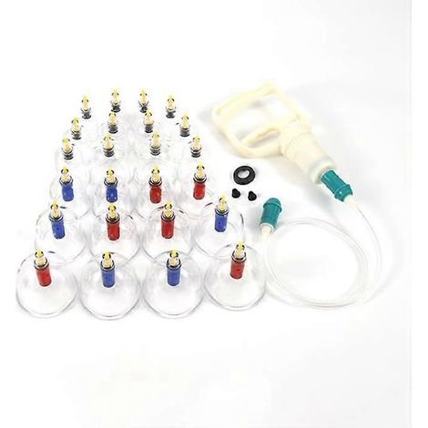 Kit de ventouses FRCOLOR (1 ensemble) : pompe à vide manuelle pour la thérapie par ventouses chinoises à domicile, outil d'élimination de l'humidité au design convivial. (1/5)