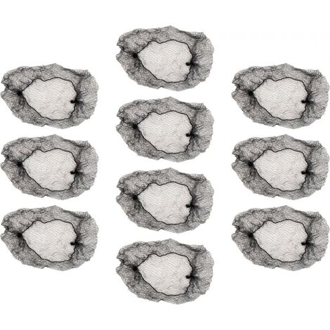 10 Pièces Filet à cheveux, bord élastique invisible, maille polyester réutilisable, service alimentaire, danse (1/5)