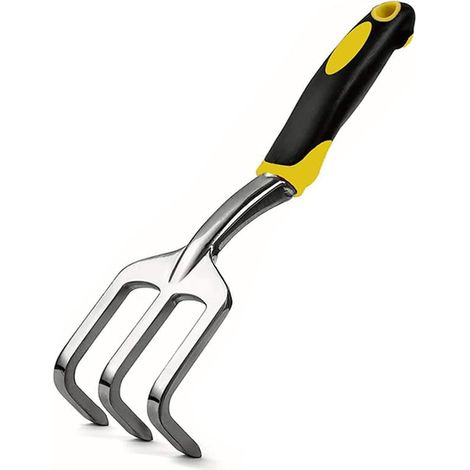 Truelle de jardin à main en acier inoxydable, petite truelle de jardin pour creuser et planter. Truelle à main en acier inoxydable avec poignée en caoutchouc souple. Marquages de profondeur (râteau à  (1/5)