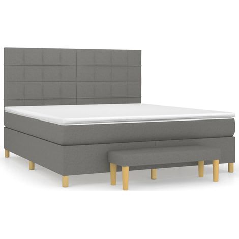 Maison Exclusive - Giroletto a Molle con Materasso Grigio Scuro 160x200 cm Tessuto (1/5)