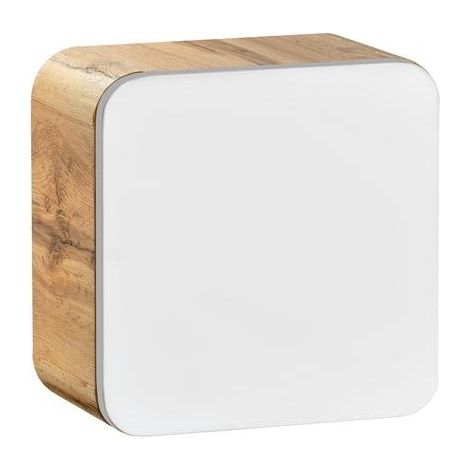 Caisson meuble haut de salle de bain - Chêne artisanal doré et blanc brillant - L35-H35-P22 - ARRIBA (1/3)