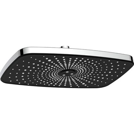 Soffione Square cromato/nero 30x19 cm 1 getto (1/3)