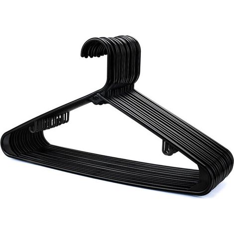 Cintres en Plastique Noir - Lot de 20, Cintres pour Portemanteaux, Armoire et Placard Solides, Cintre Robuste avec Barre Porte-Pantalons et Pinces, Gain de Place, Largeur 40 cm (1/5)