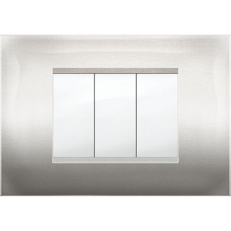 PLACCA MIVIDA PLANA ACCIAIO SATINATO 3P- 10,0 pz