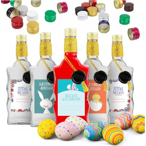 Glasflasche für Oster-Fala, 500 ml, dekoriert, für Liköre und Tinkturen, Geschenk