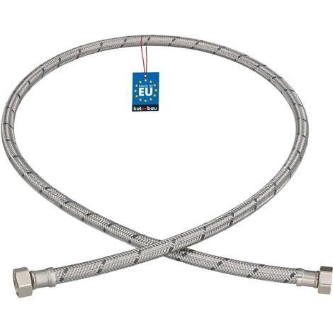 KOTARBAU® Flexible Robinet 3/8"x3/8" - Tuyau Robinet 120cm - Acier Inoxydable - Rallonge Robinet Cuisine Flexible - Tuyau Robinet Cuisine Flexible - Tuyau Flexible Plomberie - Argent (1/4)