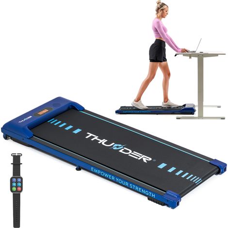 Tapis de course électrique THUNDER IDEA-BLUE 6km/h vitesse régla télécommande domestique Écran LED bleu 100kg (1/5)