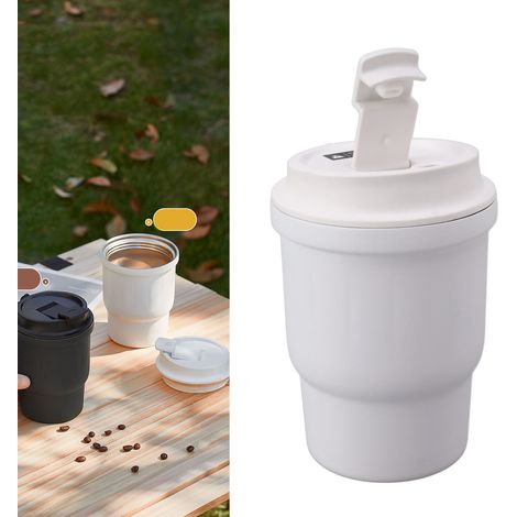 450 ml weißer, isolierter Reisebecher aus Edelstahl 316 (1/5)