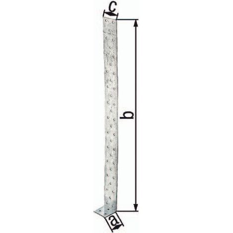 Anclaje plano hormigón armado 500x40x40mm S.2mm STA raw sdmverz.GAH (Por 10)
