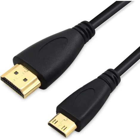 Câble MINI HDMI haute vitesse haute définition, Full HD 3D / Mini HDMI C mâle vers HDMI A mâle - 0,5m (1/5)