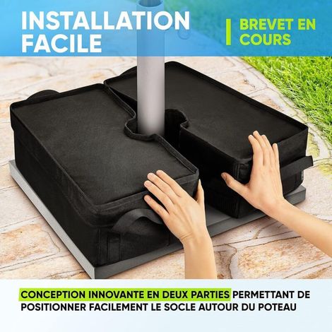 Gegengewicht für Sonnenschirmständer, geeignet für verschiedene freitragende, seitlich versetzte und Terrassen-Sonnenschirmständer, einfach zu montieren (abnehmbar). (1/5)