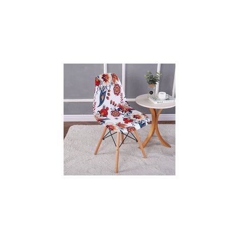 TAISHENGDA-Lot de 2 housses de chaise extensibles motif coquillage, housse de chaise moderne imprimée antidérapante et anti-poussière