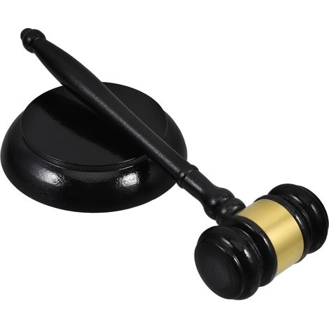 Marteau de Juge en Bois Foncé Son Clair et Fort Marteau Portable pour Ventes aux Enchères et Réunions Officielles (1/5)